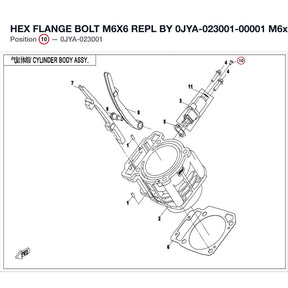 HEX FLANGE BOLT M6X6 REPL BY 0JYA-023001-00001 product image