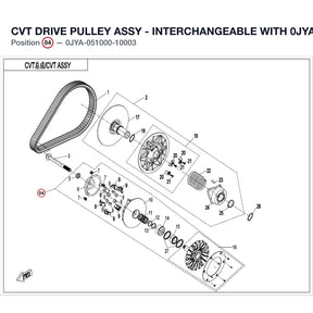 CVT DRIVE PULLEY ASSY - INTERCHANGEABLE WITH 0JYA-051000-10002 product image