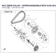 NUT, DRIVE PULLEY - INTERCHANGEABLE WITH 0JYA-051013-10000 product image