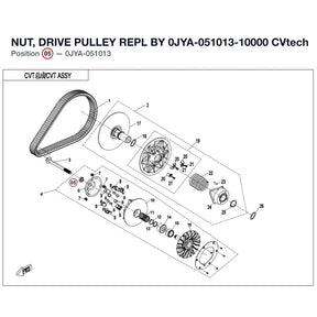 NUT, DRIVE PULLEY REPL BY 0JYA-051013-10000 product image