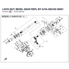 LOCK NUT, BEVEL GEAR REPL BY 0JYA-062102-00001 product image