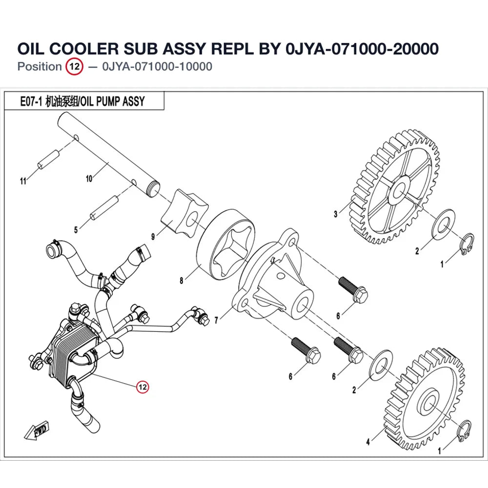 OIL COOLER SUB ASSY REPL BY 0JYA-071000-20000 product image