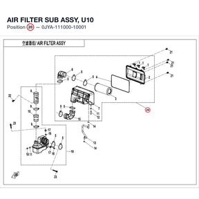 AIR FILTER SUB ASSY, U10 product image