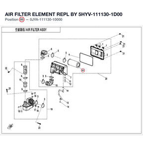 AIR FILTER ELEMENT REPL BY 5HYV-111130-1D00 product image