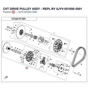 CVT DRIVE PULLEY ASSY - REPL BY 0JYV-051000-5001 product image