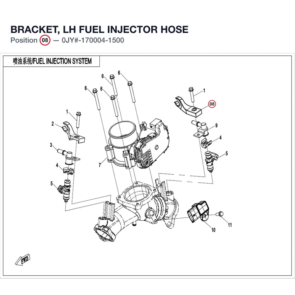 BRACKET, LH FUEL INJECTOR HOSE product image