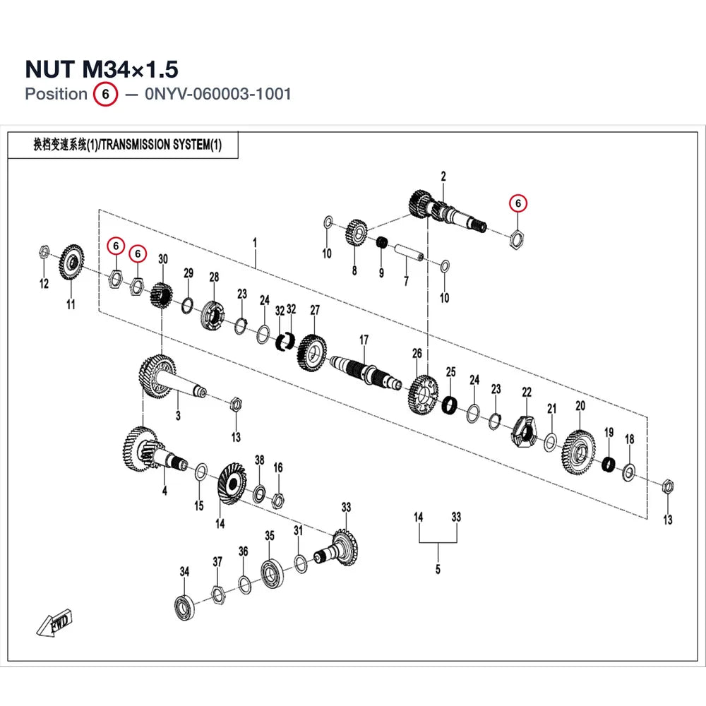 NUT M34×1.5 product image