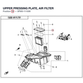 UPPER PRESSING PLATE, AIR FILTER product image