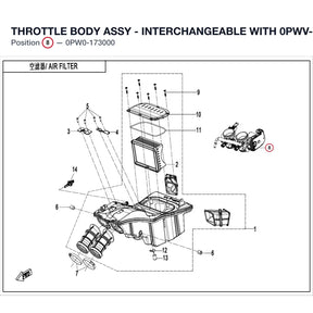 THROTTLE BODY ASSY - INTERCHANGEABLE WITH 0PWV-173000-1000 product image