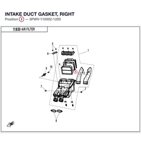 INTAKE DUCT GASKET, RIGHT product image