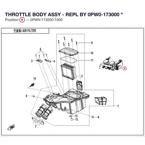 THROTTLE BODY ASSY - REPL BY 0PW0-173000 product image