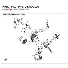 WATER INLET PIPE, OIL COOLER product image