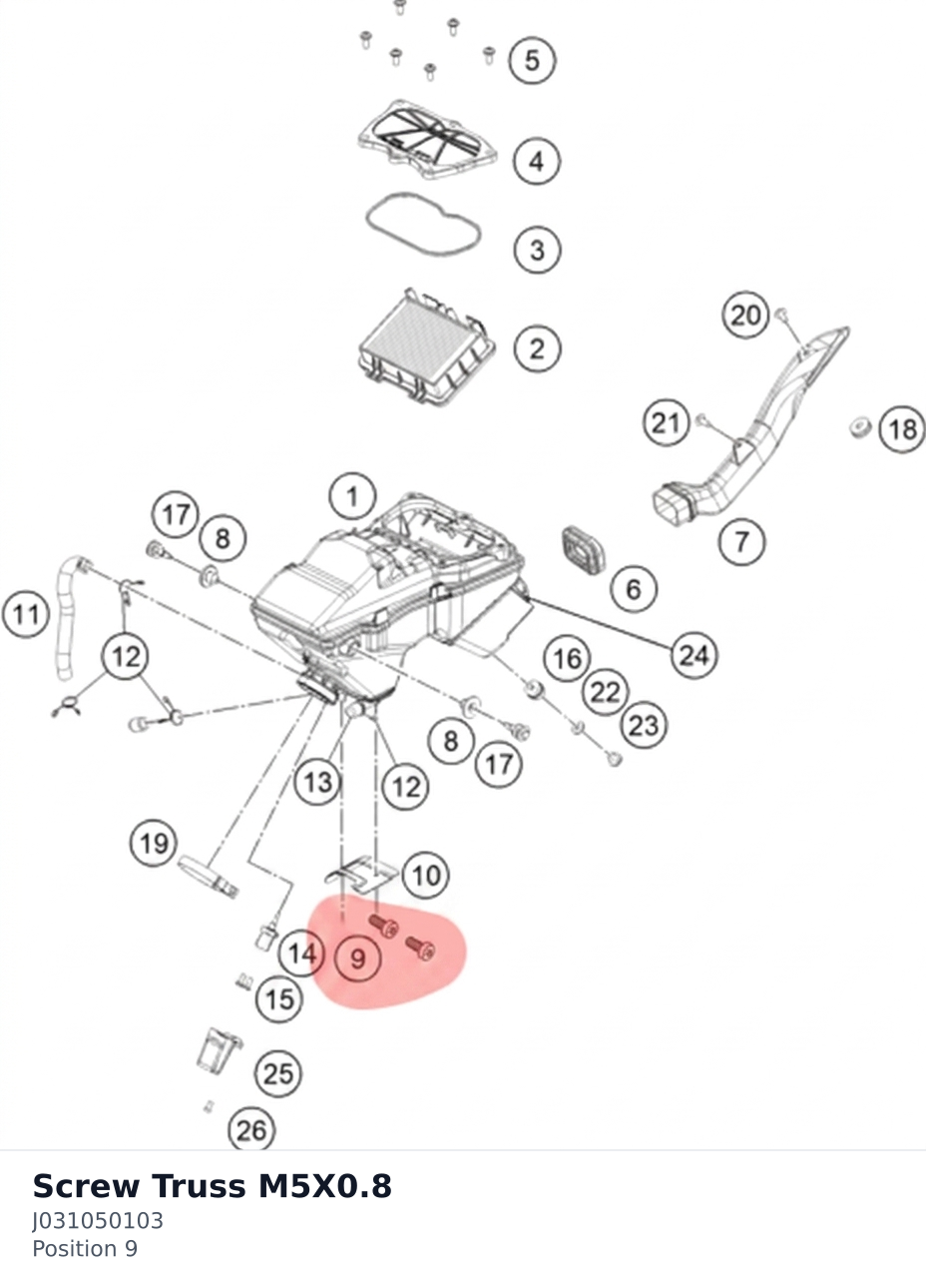 Diagram preview: Screw Truss M5X0.8 (J031050103)