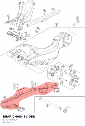 Diagram preview: REAR CHAIN SLIDER (61704070000)