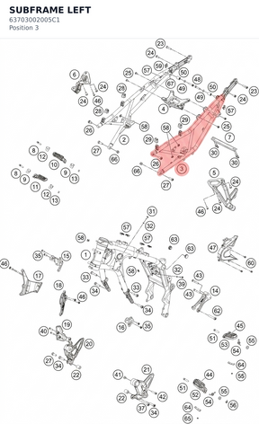 Diagram preview: SUBFRAME LEFT (63703002005C1)