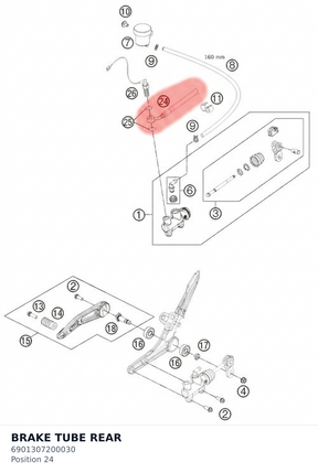 Diagram preview: BRAKE TUBE REAR (6901307200030)