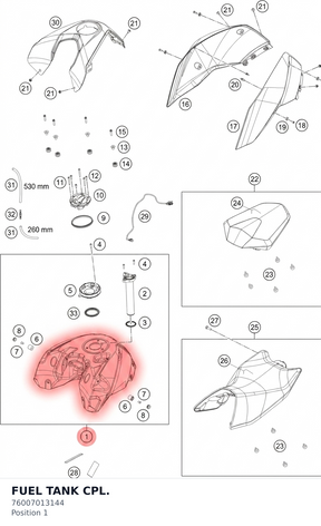 Diagram preview: FUEL TANK CPL. (76007013144)