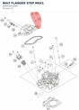 Diagram preview: BOLT FLANGED STEP M6X1 (J900000603800)