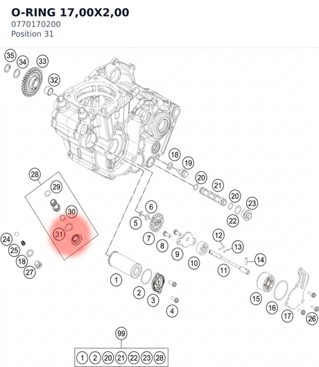 Diagram preview: O-RING  17,00X2,00 (0770170200)