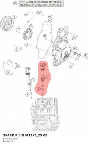 Diagram preview: SPARK PLUG M12X1,25 08 (61239093200)