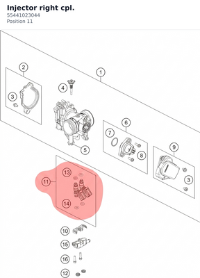 Diagram preview: Injector right cpl. (55441023044)