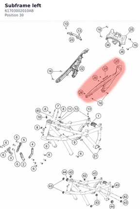 Diagram preview: Subframe left (61703002010AB)