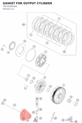 Diagram preview: GASKET FOR OUTPUT CYLINDER (79232065000)