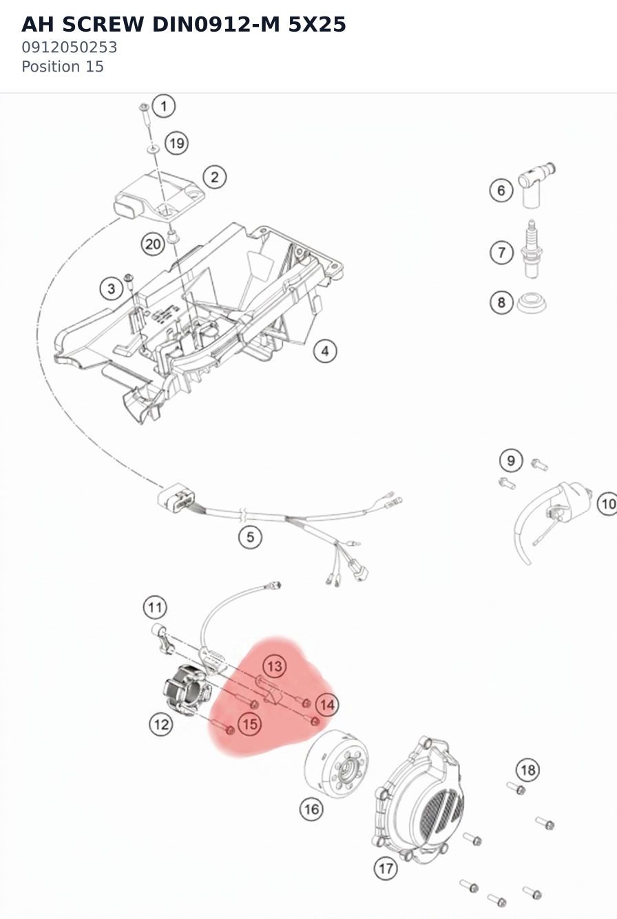 Diagram preview: AH SCREW DIN0912-M 5X25 (0912050253)