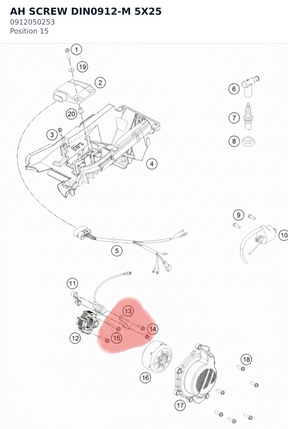 Diagram preview: AH SCREW DIN0912-M 5X25 (0912050253)