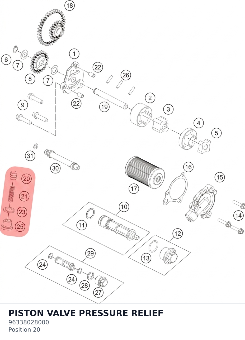 Diagram preview: PISTON VALVE PRESSURE RELIEF (96338028000)