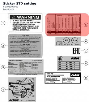 Diagram preview: Sticker STD setting (61703197000)