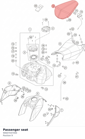 Diagram preview: Passenger seat (90607047000)