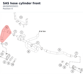 Diagram preview: SAS hose cylinder front (A62605035021)