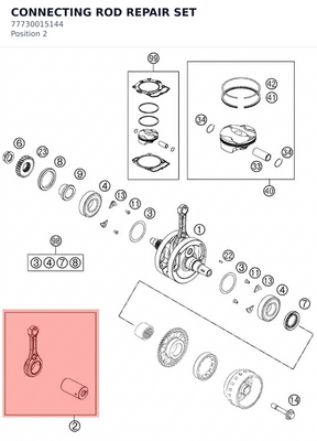 Diagram preview: CONNECTING ROD REPAIR SET (77730015144)
