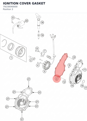 Diagram preview: IGNITION COVER GASKET (79230040000)