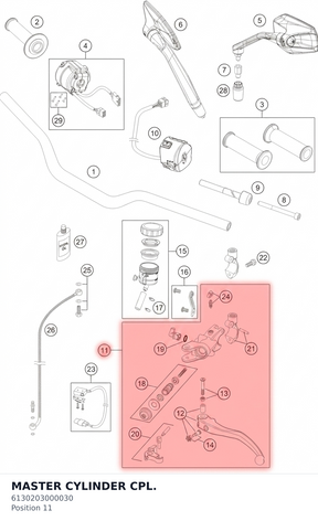 Diagram preview: MASTER CYLINDER CPL. (6130203000030)