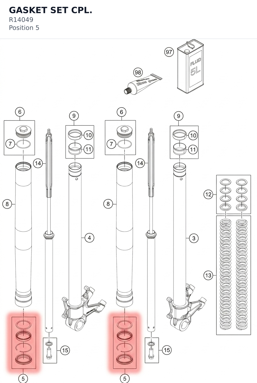 Diagram preview: GASKET SET CPL. (R14049)