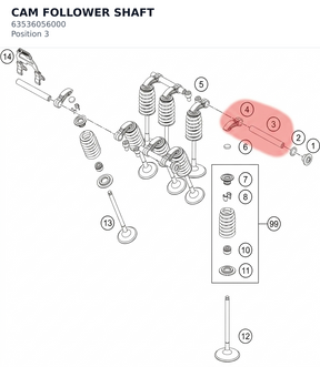 Diagram preview: CAM FOLLOWER SHAFT (63536056000)