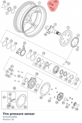 Diagram preview: Tire pressure sensor (61912033000)