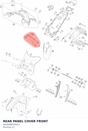 Diagram preview: REAR PANEL COVER FRONT (A62608019010)