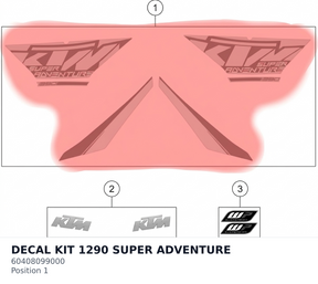 Diagram preview: DECAL KIT 1290 SUPER ADVENTURE (60408099000)
