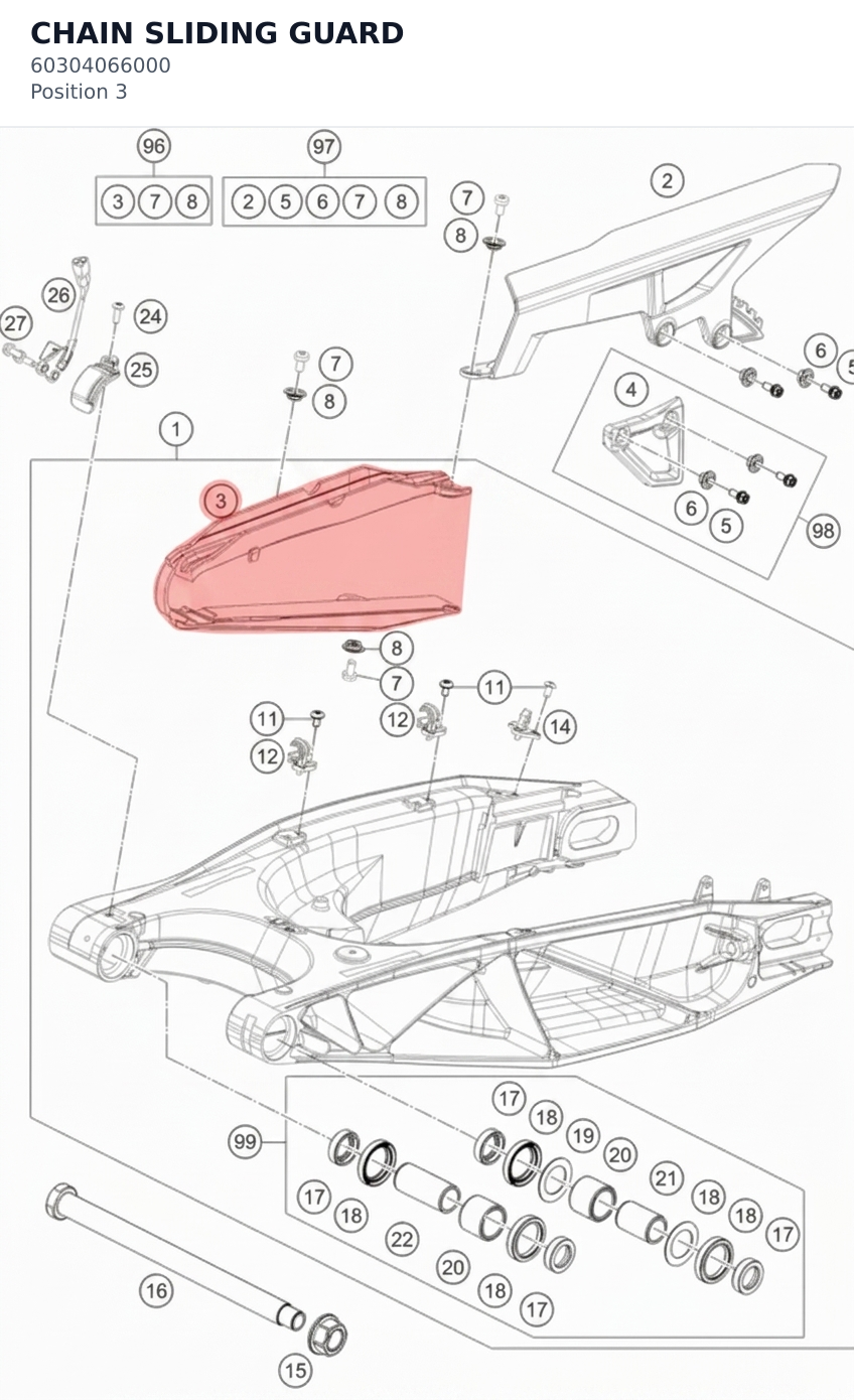Diagram preview: CHAIN SLIDING GUARD (60304066000)