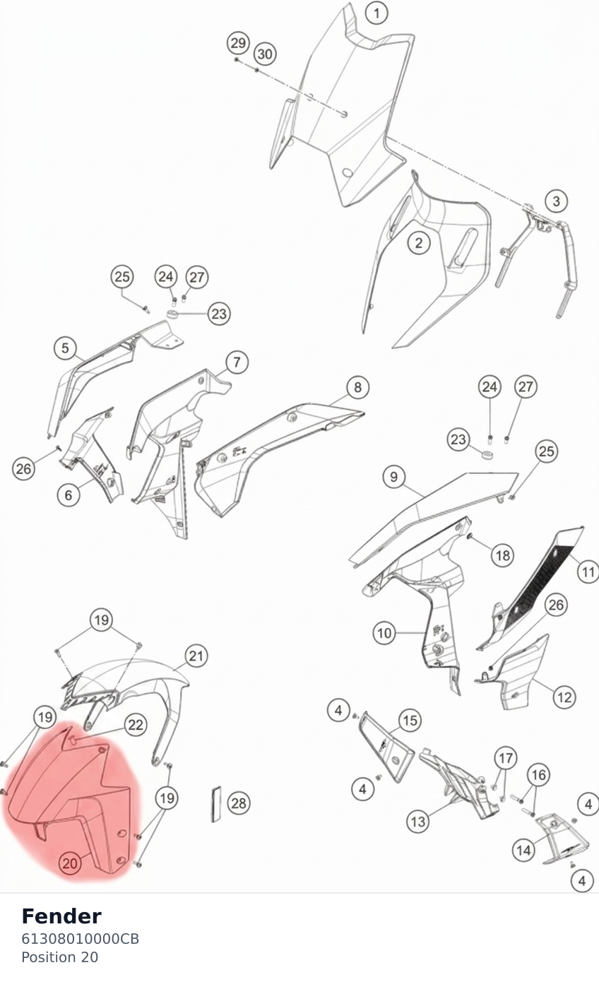 Diagram preview: Fender (61308010000CB)