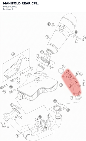 Diagram preview: MANIFOLD REAR CPL. (60305008000)