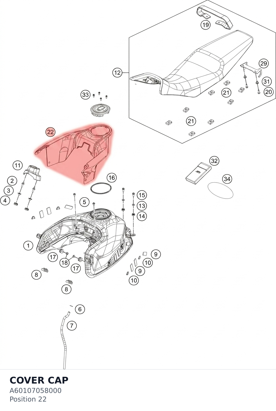Diagram preview: COVER CAP (A60107058000)