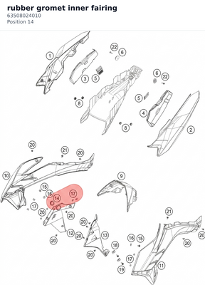 Diagram preview: rubber gromet inner fairing (63508024010)