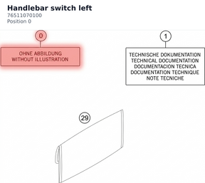 Diagram preview: Handlebar switch left (76511070100)
