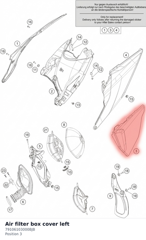 Diagram preview: Air filter box cover left (79106103000BJB)