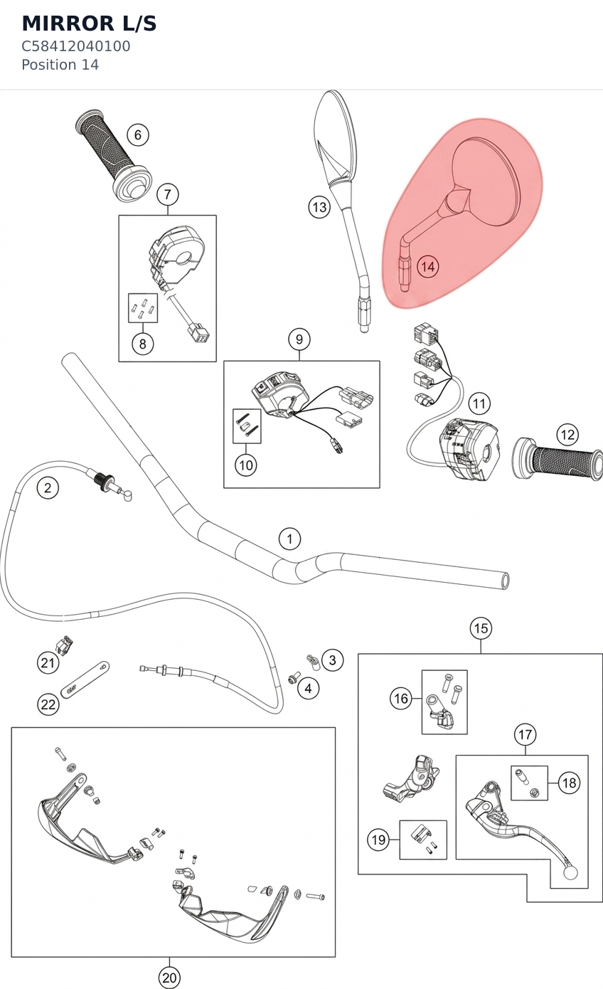 Diagram preview: MIRROR L/S (C58412040100)