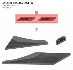 Diagram preview: Sticker set 350 XCF-W (79708098011)
